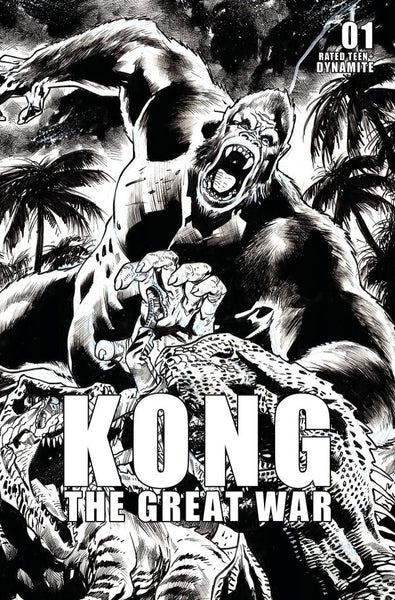 King Kong: The Great War #1 Cover F 1:10 Bryan Hitch Black & White Variant