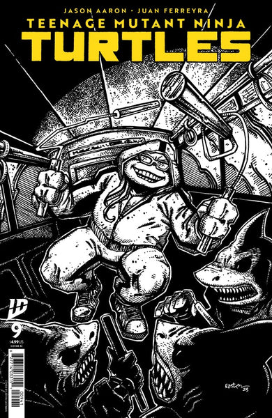 Teenage Mutant Ninja Turtles #9 1:10 Kevin Eastman Black & White Variant