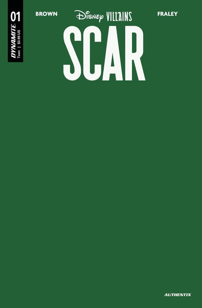 Disney Villains: Scar #1 Cover W Jungle Green Blank Authentix Variant