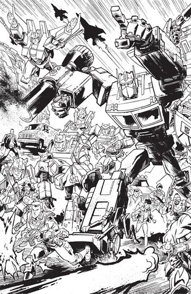 Transformers #9 Cover G Jason Howard Black & White EU Anniversary Connecting Virgin Variant